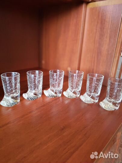 Стопки сапожок, хрустальные СССР