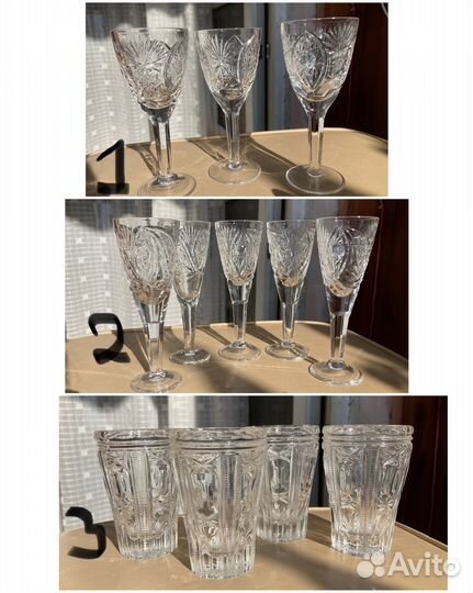 Хрустальные рюмки, бокалы СССР
