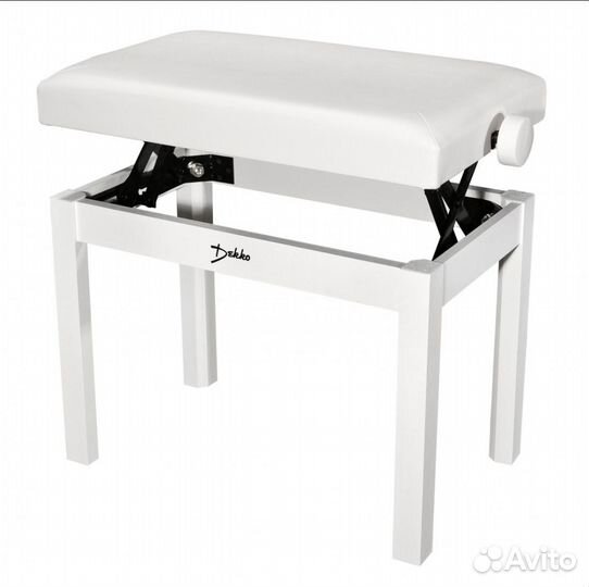 Банкетка для пианино регулируемая белая