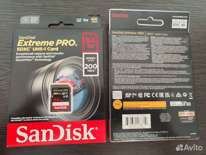Карта памяти sdxc Sandisk Extreme Pro 64 GB