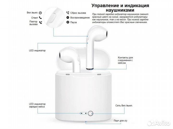 Беспроводные наушники Разных цветов