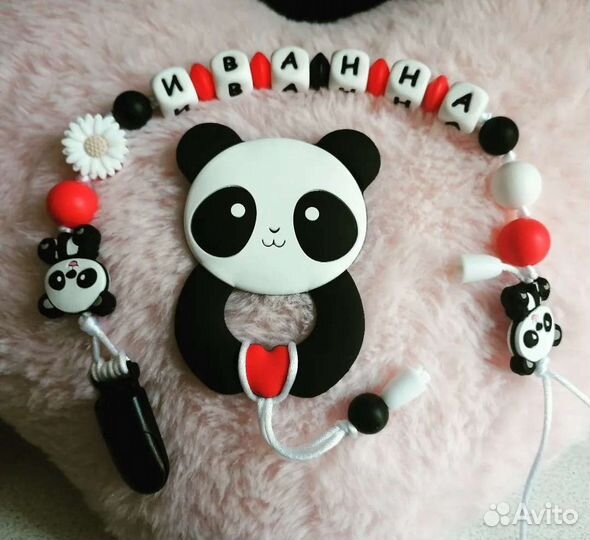 Силиконовый держатель для соски с прорезывателем