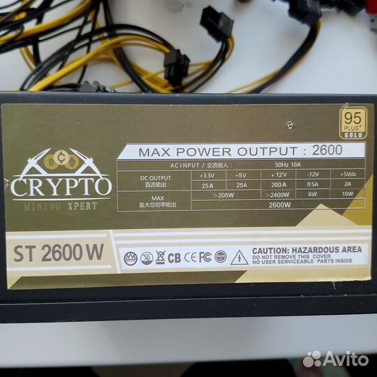 Два блока питания (не рабочие) для майнинга 2600 В