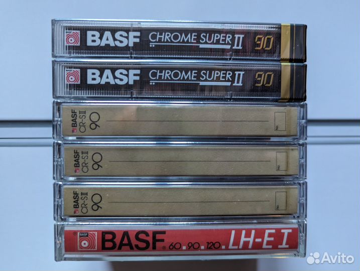 Аудиокассеты BASF новые 6 штук и 6 штук с записью