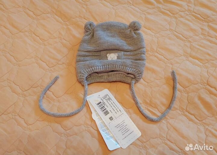 Новая шапка для мальчика 40-42 с шерстью