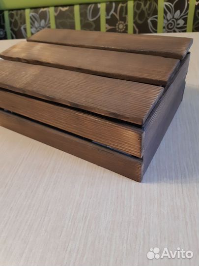 Коробка подарочная деревянная новая