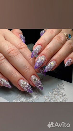 Наращивание, гель-лак, педикюр