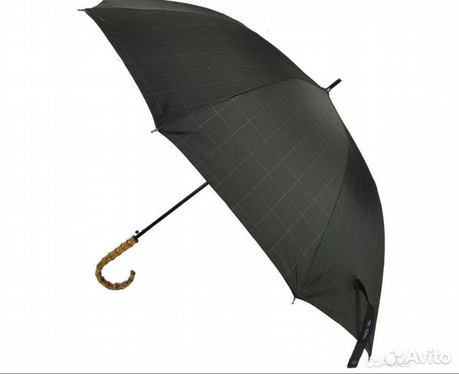 Зонт трость Три Слона 1353 10спиц бамбук т/хаки