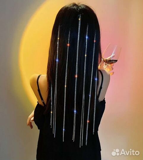 Пряди из страз на волосы