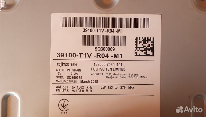 Магнитола Honda CR-V4 рестайлинг