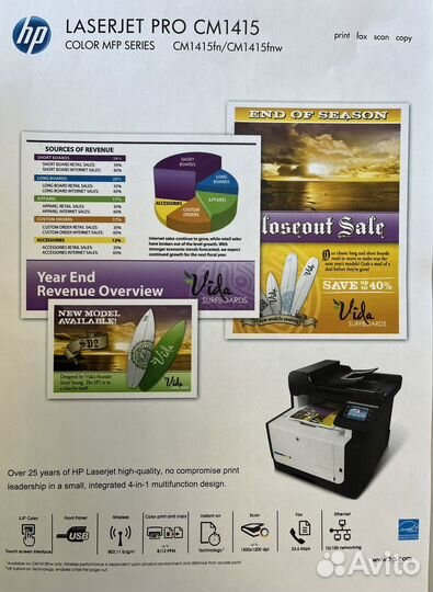 Мфу HP color LaserJet Pro CM1415fnw