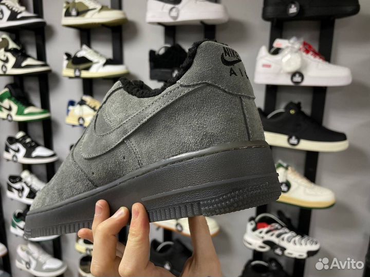 Кроссовки Nike Air Force 1 Low Grey Suede зима