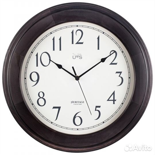 Часы настенные круглые 36х36 см коричневые 7032
