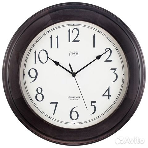 Часы настенные круглые 36х36 см коричневые 7032