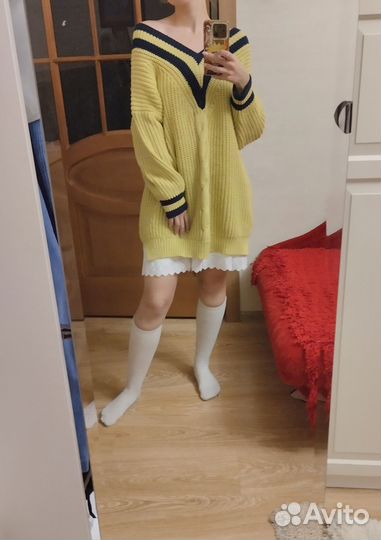 Свитер длинный теплый