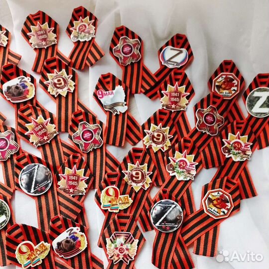 Георгиевская ленточка брошь к 9 мая