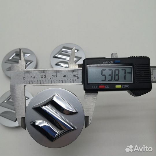 4шт колпаки Suzuki, 43252-63J10-CZ2, серебро+хром