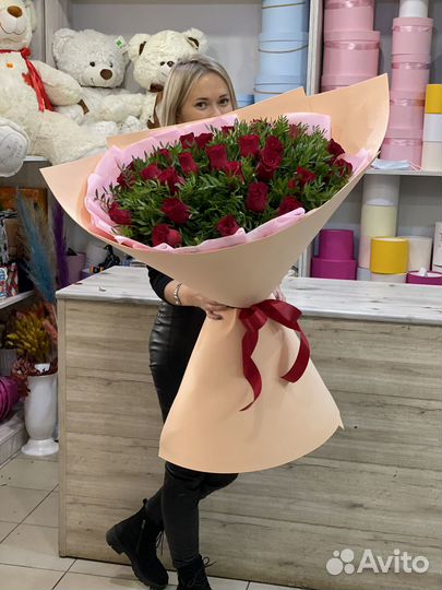 Гигант из 25 Роз, гигант букет, доставка цветов 24