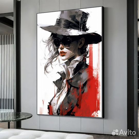 Современное искусство картина девушка Яркие эмоции