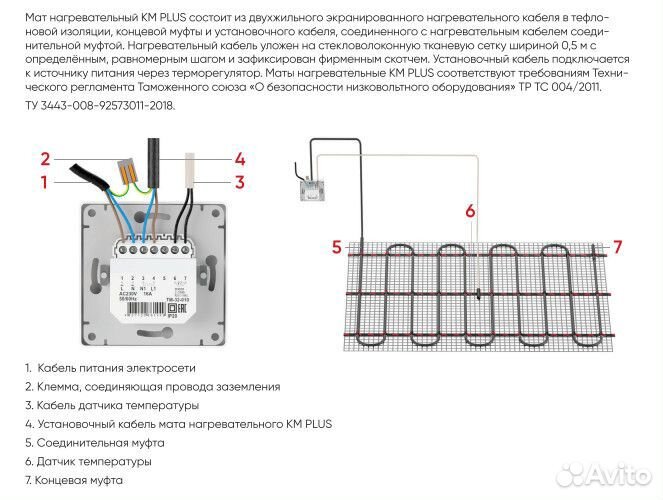 Теплый пол стн км plus- 2400- 12,0м², (200Вт/м²)