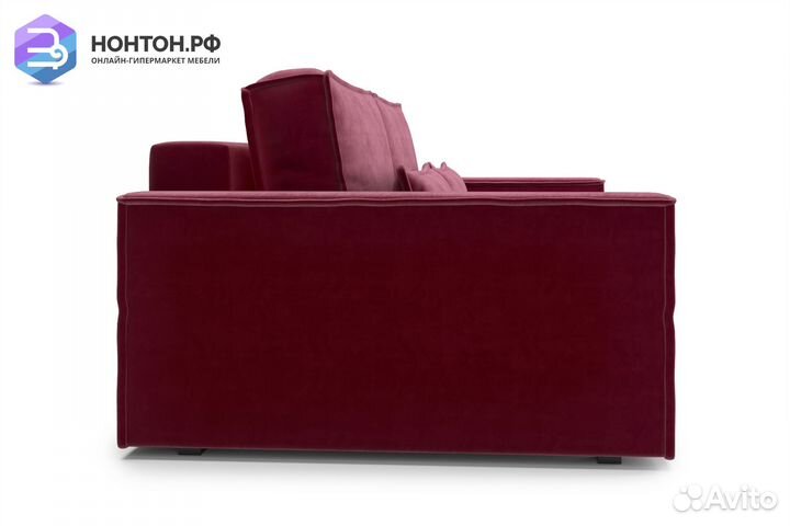 Диван тик-так Сохо 3-х местный бордовый