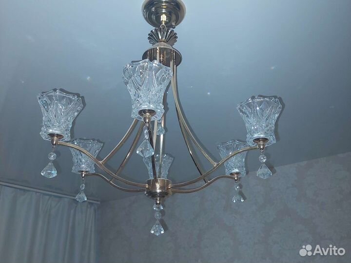 Люстра потолочная бу хрустальная