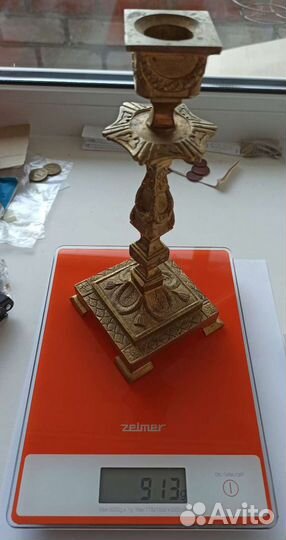 Редкий золочëный подсвечник 19 век