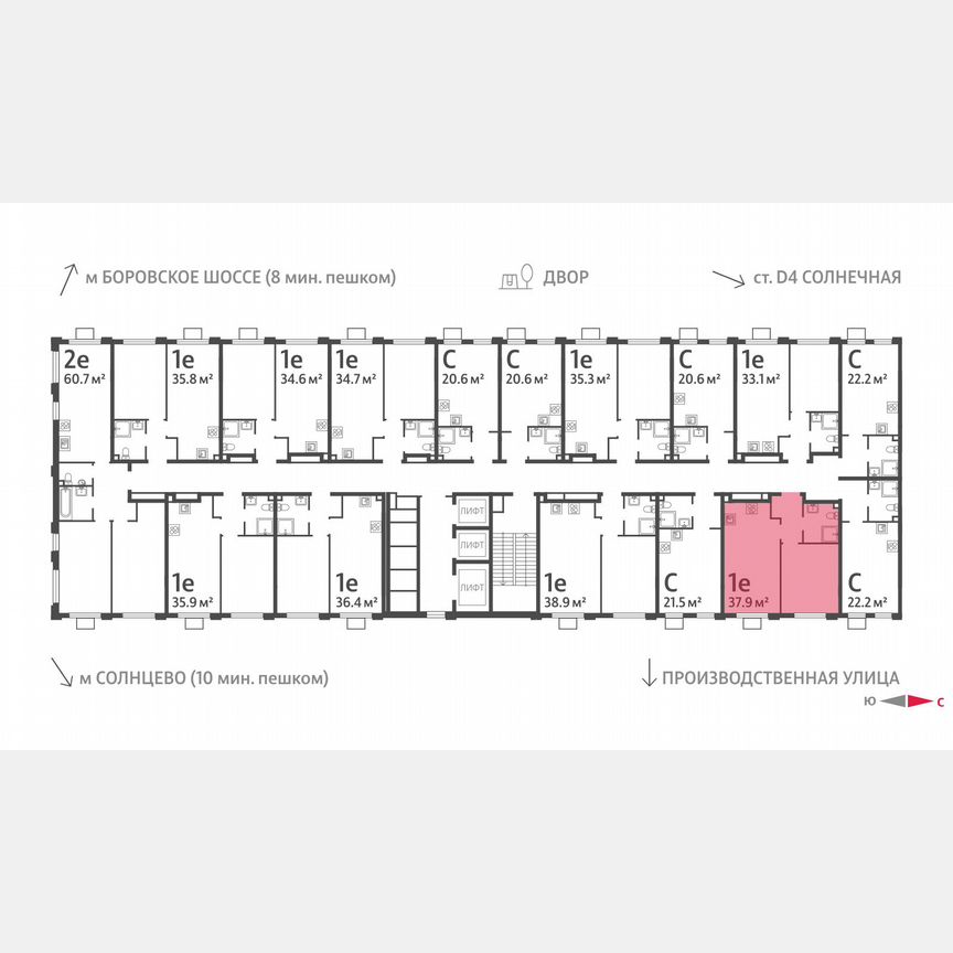 1-к. квартира, 37,9 м², 3/24 эт.
