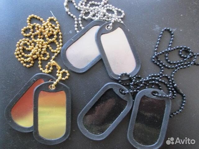 Жетоны армейские, выживальщика, на цепочке, на шею