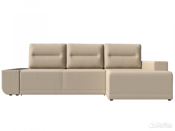 Диван угловой Чикаго правый угол, экокожа, бежевый