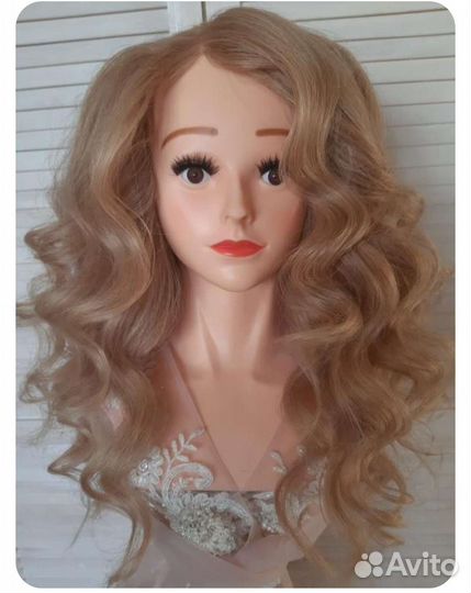 Учебная голова манекен натуральные волосы штатив