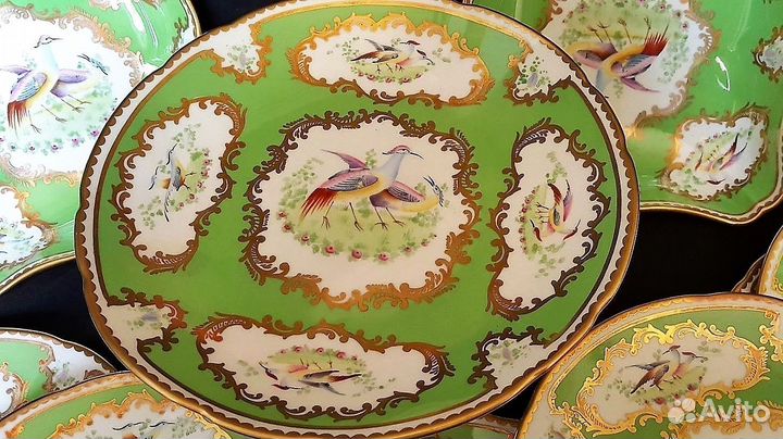 Шикарный гарнитур для десерта с ручной росписью