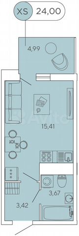 Квартира-студия, 24 м², 7/12 эт.