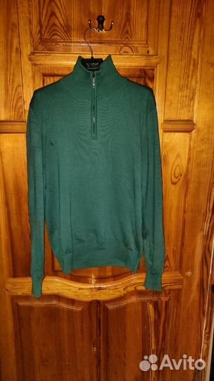 Кофта,джемпер,полузамок,зелёный,М