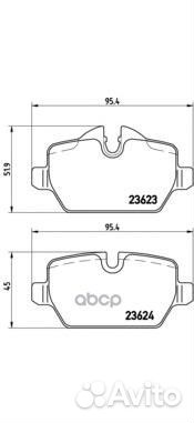 Колодки торм.зад. P06037 Brembo