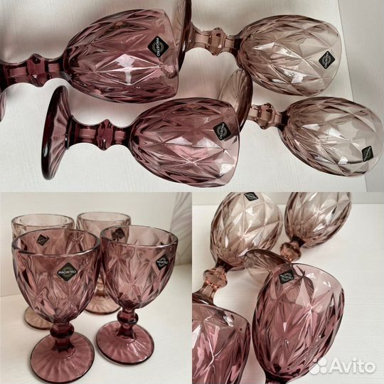 Бокалы фужеры из цветного стекла