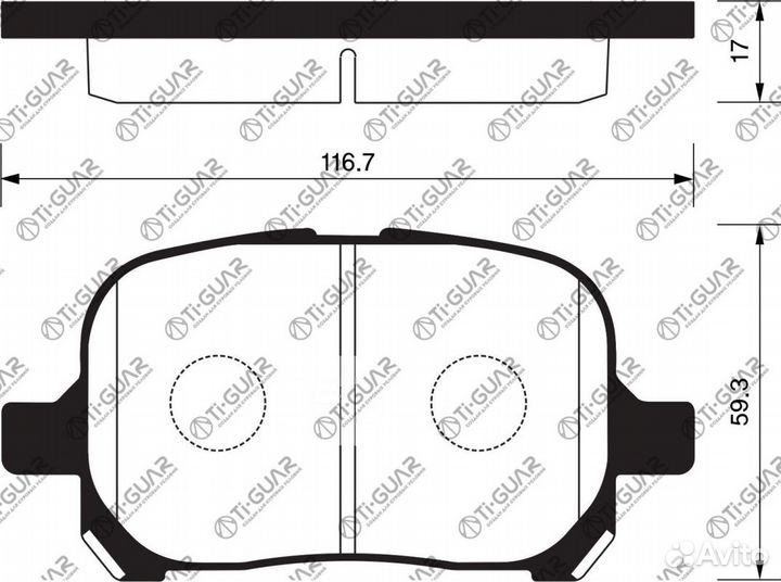 Тормозные колодки TG-465C/PF1401 (керамика)* Ti