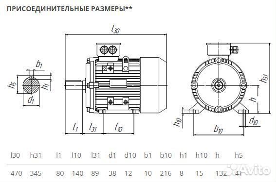 Электродвигатель аир 132S6 (5.5кВт-1000об) новый