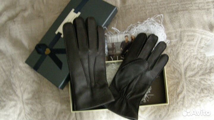 Перчатки женские кожаные новые