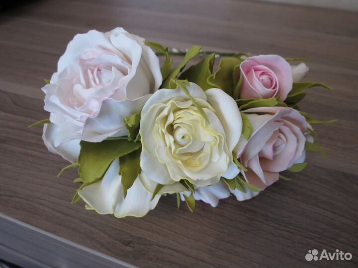 Цветочный рай. Обруч -веночек цветочный для волос