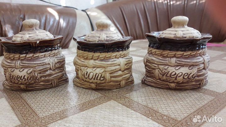 Горшочки керамические (3шт. в наборе под специи)