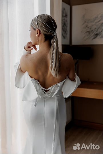 Ободок с жемчужными нитями