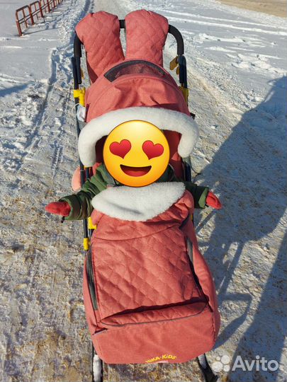 Детские санки коляска с колесами