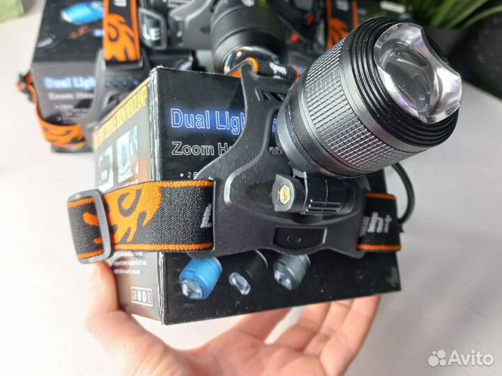 Сверхмощные налобные фонари 4 разных цвета