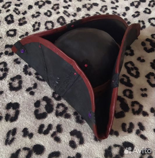 Кожаная пиратская треуголка размер 55-59