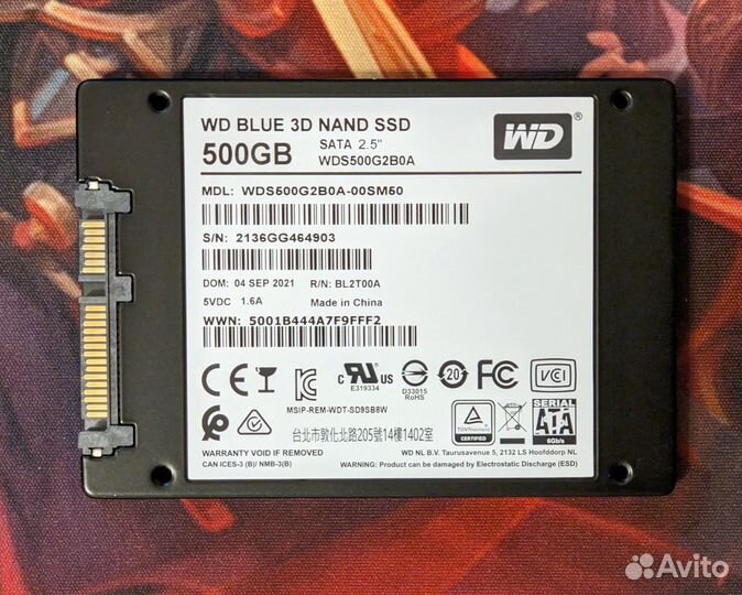 SSD WD blue SATA 2.5 WDS500G2B0A 500GB