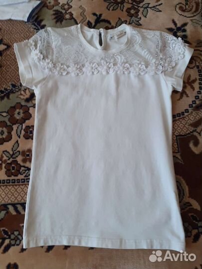 Блузка белая для девочки 128 134