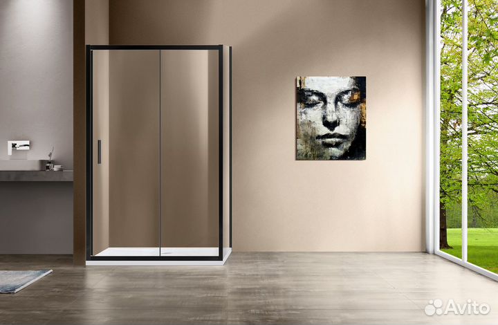 Душ. уголок Vincea 130x100 Черный Стекло vsr-1g10