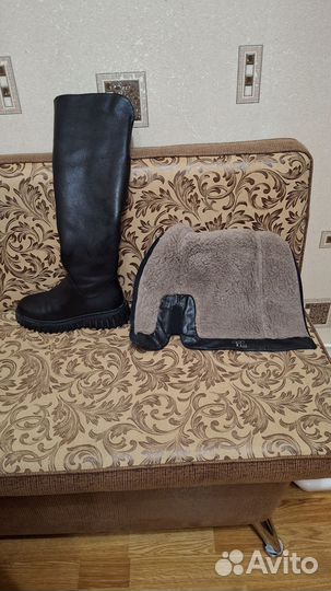 Сапоги зимние женские 37 новые кожаные нат.мех