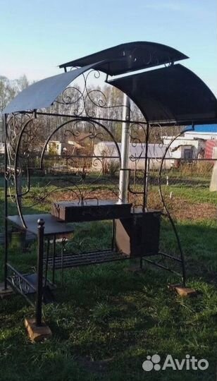 Мангал с печью под казан